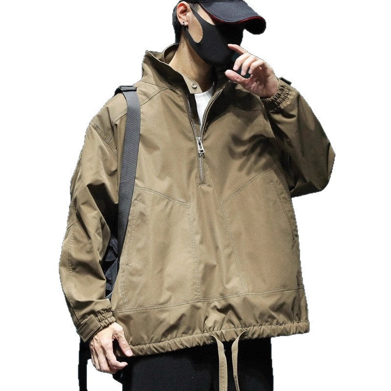 American Style Retro Bomber Jacket Mens Loose Fit Versatile All Season Coat