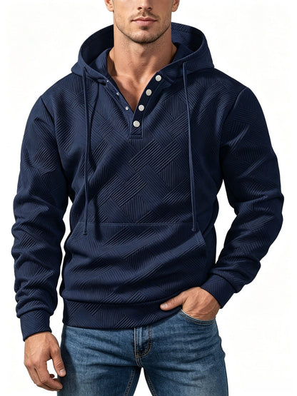 Mens Retro Long-Sleeve Hoodie Top