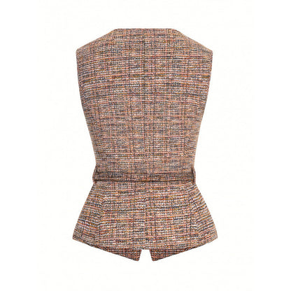 Waist-Cinching Belted Cardigan Vest