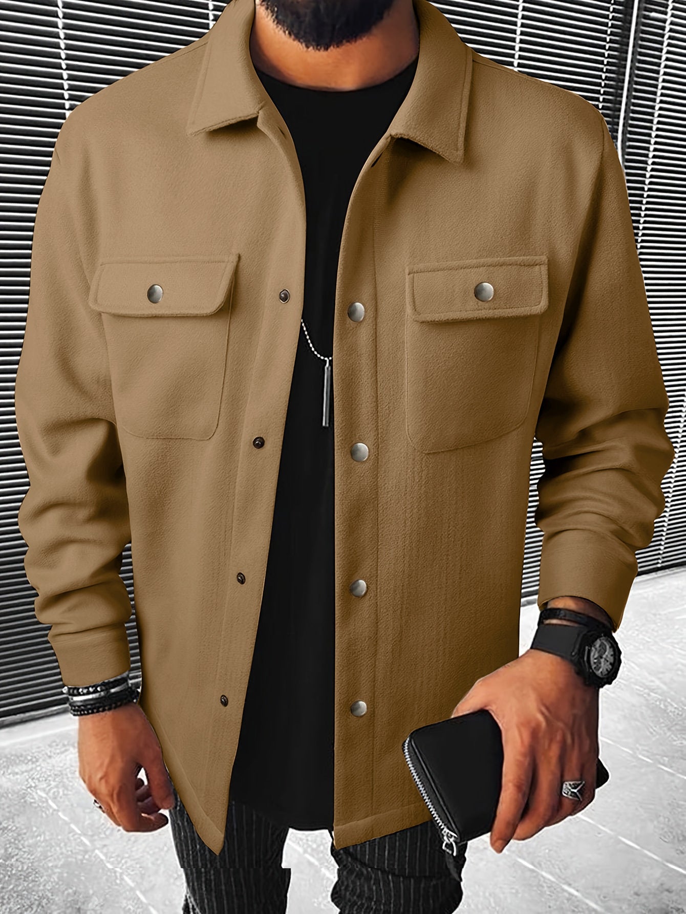 Notch-lapel Jacket Workwear Coat Mens