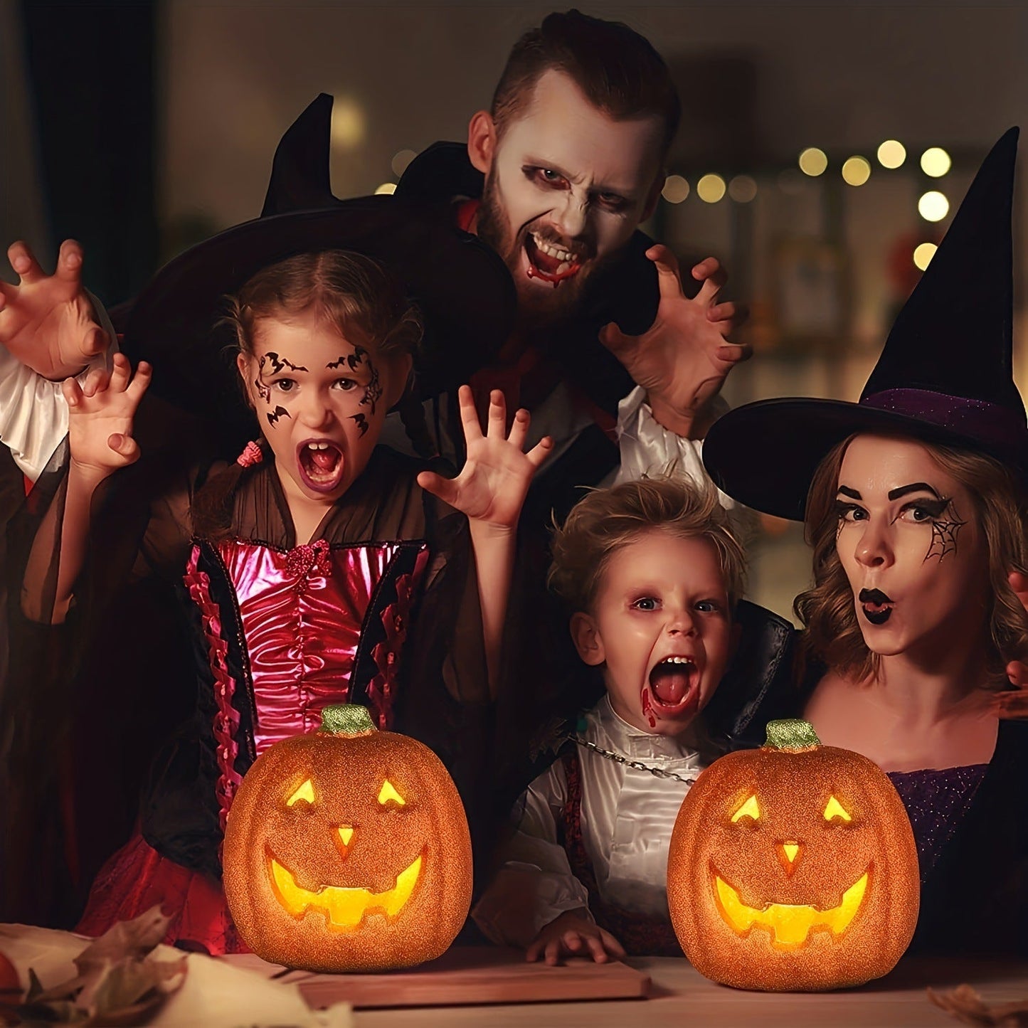 Halloween Orange Pumpkin Lantern LED Battery-powered Halloween Decoration