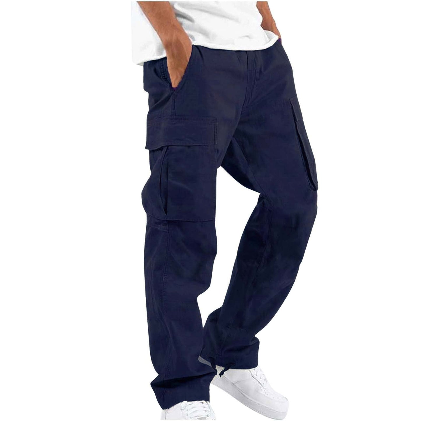 In Stock Amazon Summer New Men's Overalls European And American Independent Station Foreign Trade Drawstring Multi-pocket Casual Pants