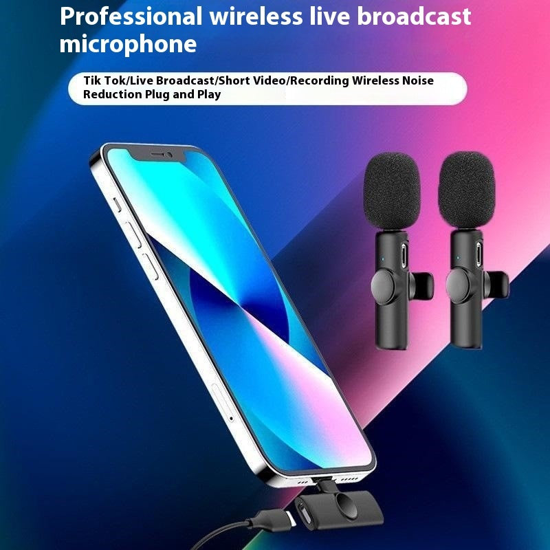 Collar Clip Microphone Outdoor Video Recording Wireless Microphone