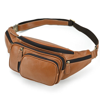 Men's Leather Waist Bag Outdoor Casual