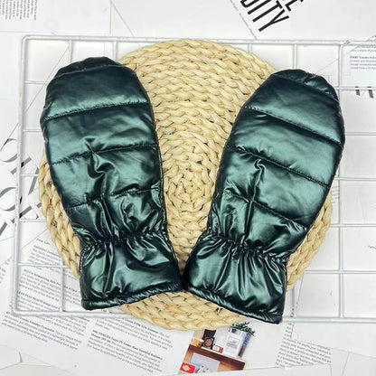 Thickened Womens Down And Cotton Thermal Gloves