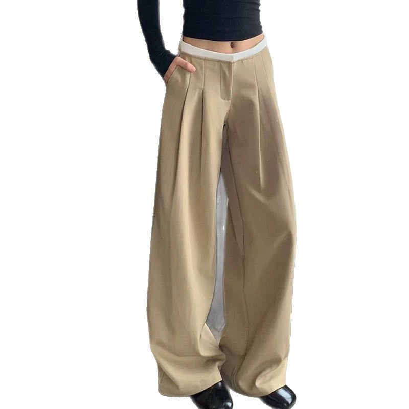 Seamed Waist Wide-leg Pants For Women