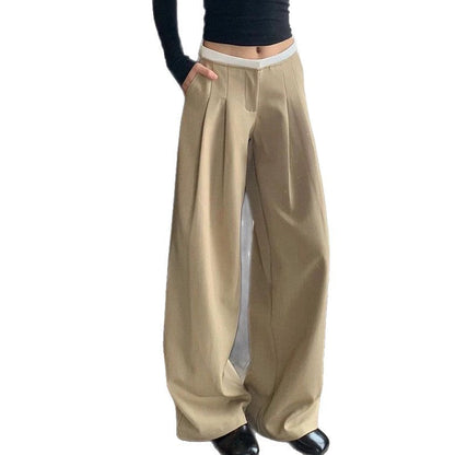 Seamed Waist Wide-leg Pants For Women