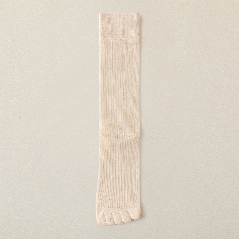 Five-toe Socks For Women Summer Thin Mid-calf Socks Sweat-absorbing And Deodorant
