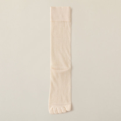 Five-toe Socks For Women Summer Thin Mid-calf Socks Sweat-absorbing And Deodorant