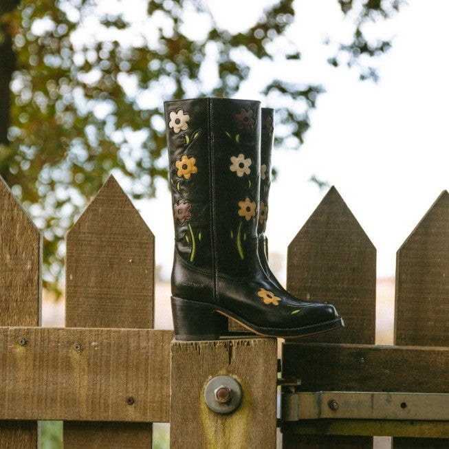 Stylish High-heeled Denim Boots Knee-high For Women