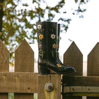 Stylish High-heeled Denim Boots Knee-high For Women