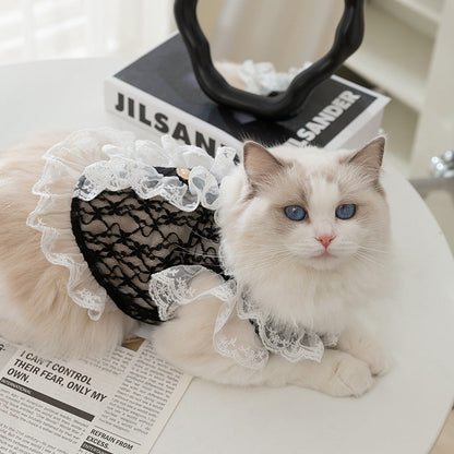 Cat Clothes Lace Traction Vest Puppy Kittens Thin Pet Cat Clothing