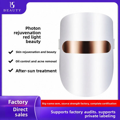 Rechargeable Beauty Mask, 7-Color Photon Skin Rejuvenation Facial Device, Red And Blue Light Face Mask