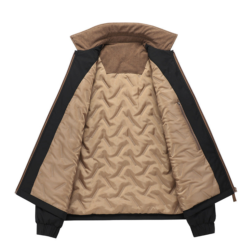 Mens Lapel Coat Waterproof Padded For Warmth And Versatile
