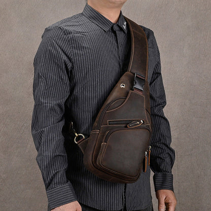 Full-Grain Cowhide Vintage Crossbody Bag