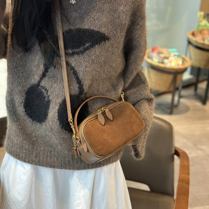 Customizable Matte Cowhide Camera Bag And Bowling Bag, Popular In Europe And America, Premium Leather Boston Bag