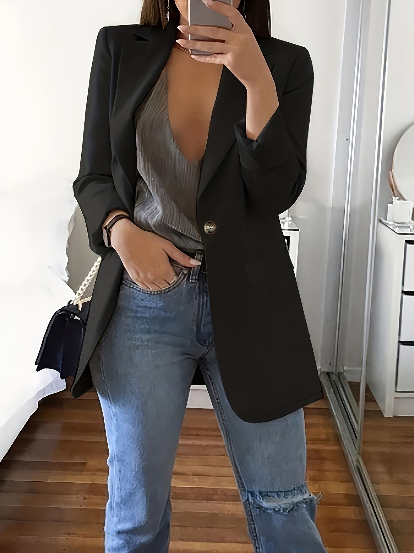 New Stylish Casual Slim-fit Lapel Blazer For Women