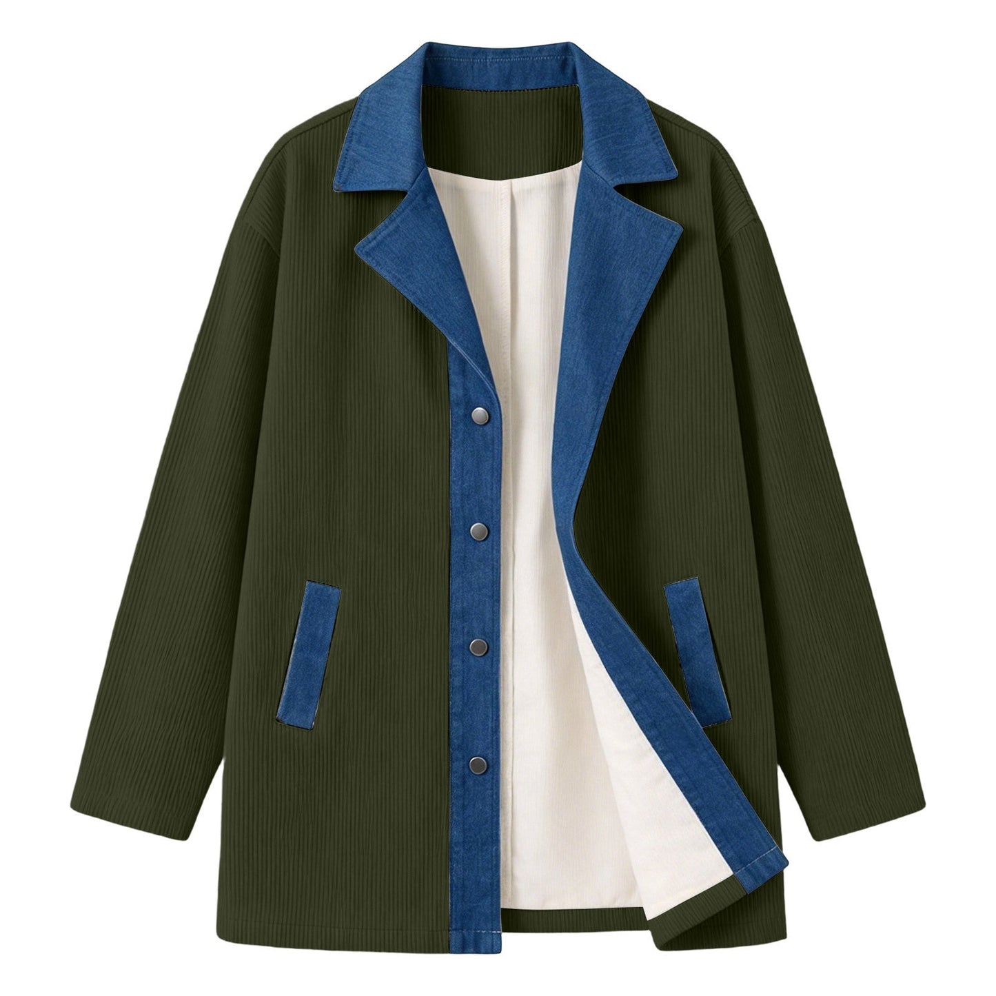 New Womens Long-sleeved Denim Patchwork Jacket