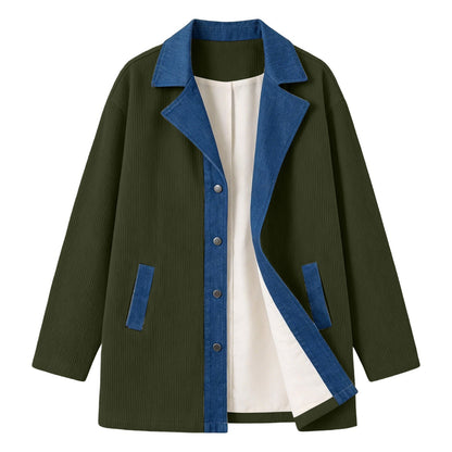 New Womens Long-sleeved Denim Patchwork Jacket