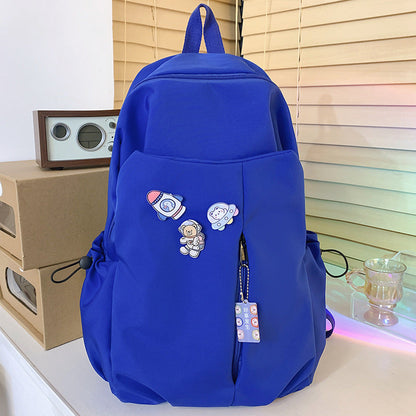 New Girls' Simple Solid Color Backpack