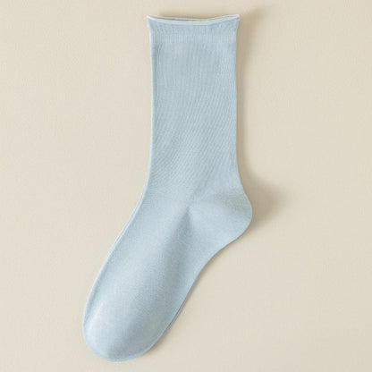 Springsummer Mid-calf Socks For Women Made Of Silk