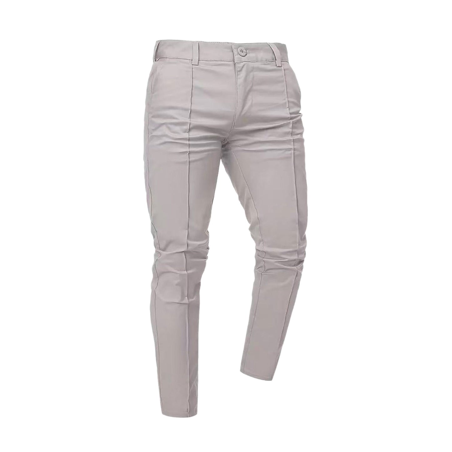 Mens Slim-fit Casual Pants Solid Color