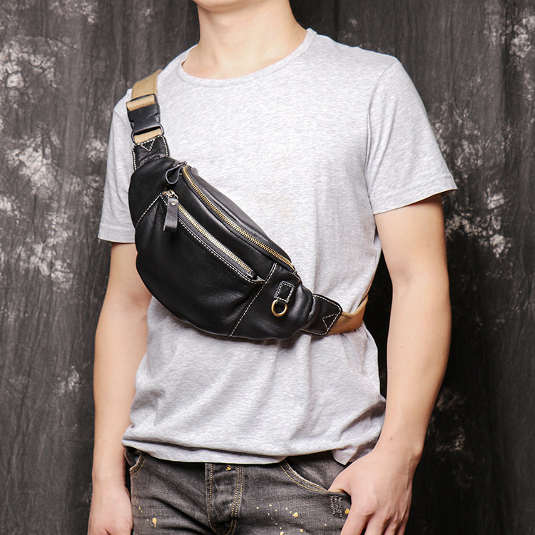 Solid-color Multi-functional Men's Chest Bag
