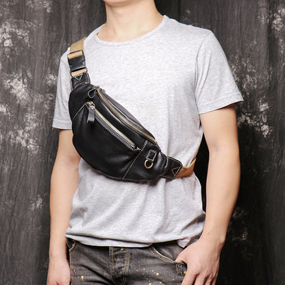 Solid-color Multi-functional Men's Chest Bag