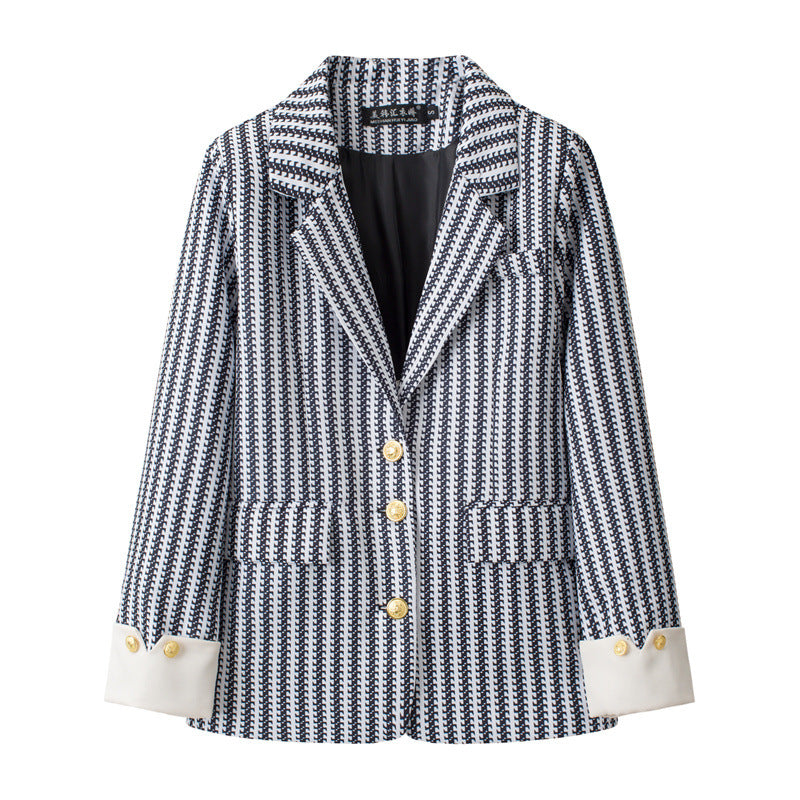 Sophisticated Designer-style Blue Blazer For Women Casual Wear