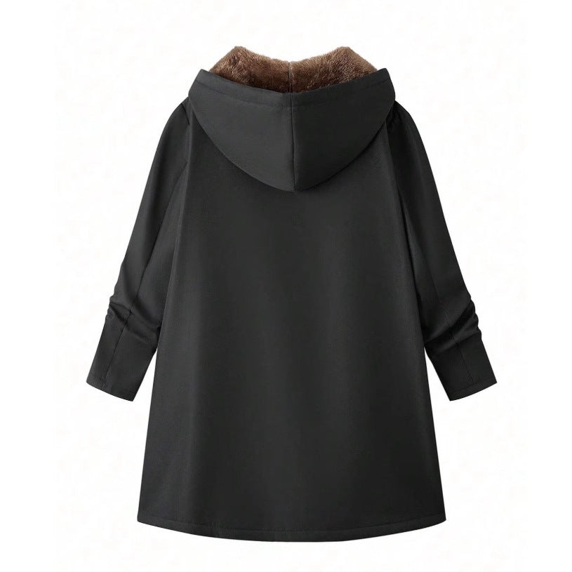 Womens Hooded Fleece-lined Sweatshirt Jacket