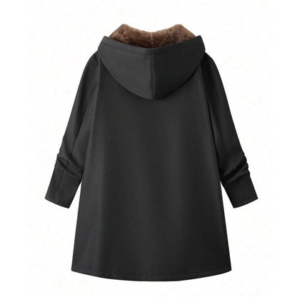Womens Hooded Fleece-lined Sweatshirt Jacket