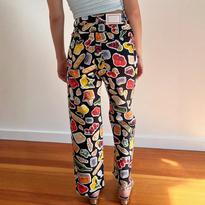 Printed High-quality Fashionable Casual Denim Womens Pants