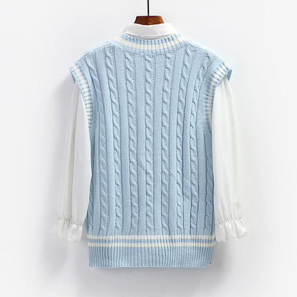 New Preppy-Style Knitted Vest For Women