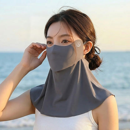 Womens Half-Face Breathable UV-Protective Sun Mask