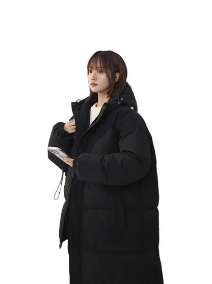 Womens Loose-fitting Solid-color Versatile Cotton Coat