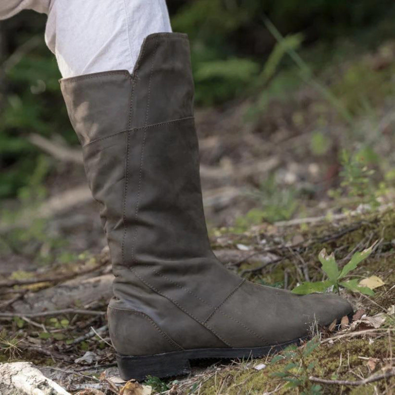 New Mens Round-toe Mid-calf Boots
