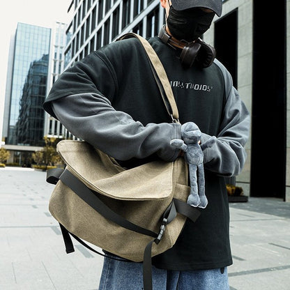 Large-Capacity Minimalist Canvas Crossbody Bag For Men