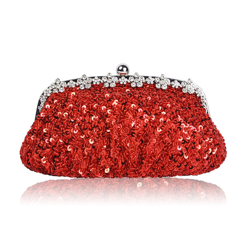 Diamond-encrusted Fully Beaded And Sequined Tote Bagshoulder Or Crossbodyvintage Bead-embroidered Design