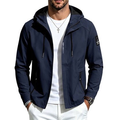 Mens Lightweight Loose-fit Outdoor Sports Hooded Jacket