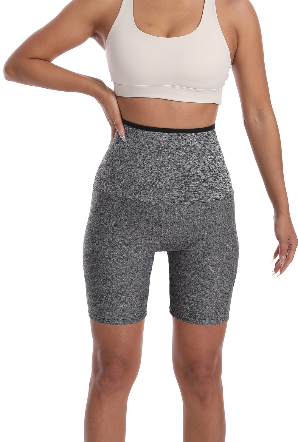 Plus Size Women Sauna Sweat Shorts High Waist Thermo Waist Trainer Slimming Compression Workout Body Shaper