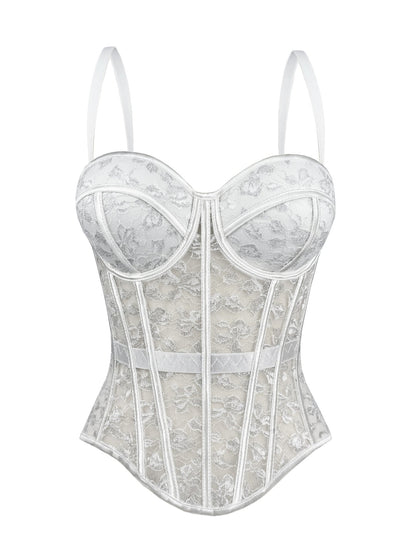 Cross-Border European And American Style Lace Bra With Camisole For Women, High-End Outerwear Shapewear With Push-Up Fishbone Bra