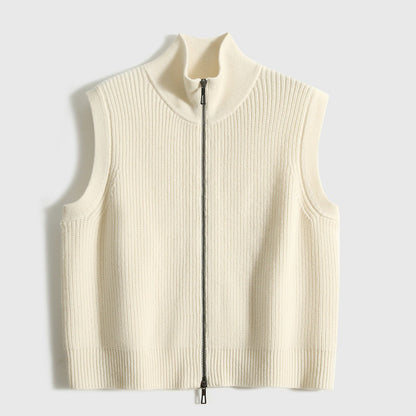 Women's Wool Loose-Knit Cardigan Vest