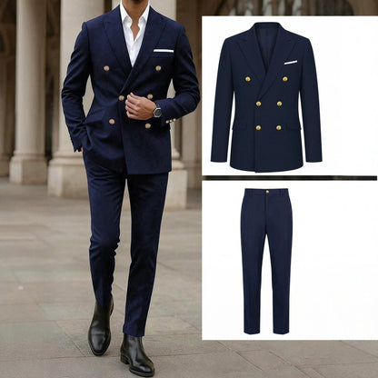 Mens Flat-lapel Suit Set