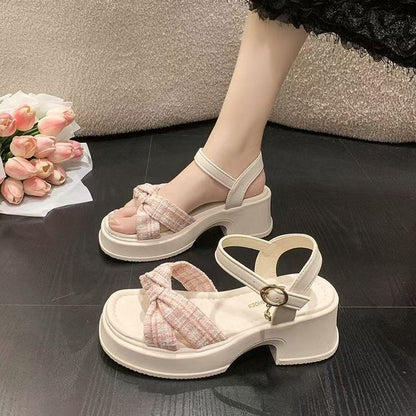 2026 New Arrival High Heel Sandals For Petite Women, Elevating Platform Gorgeous Single Strap Fairy Style Beach Sandals For Summer