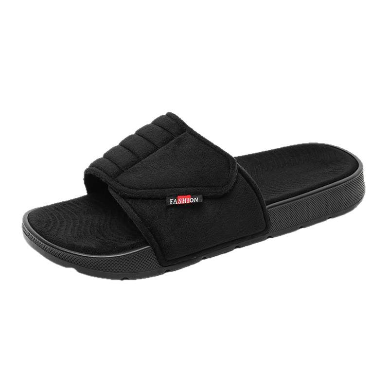 Mens Velcro-Strap Adjustable Comfortable Soft-Soled Breathable Slippers