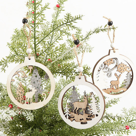 Creative Christmas Wooden Pendant