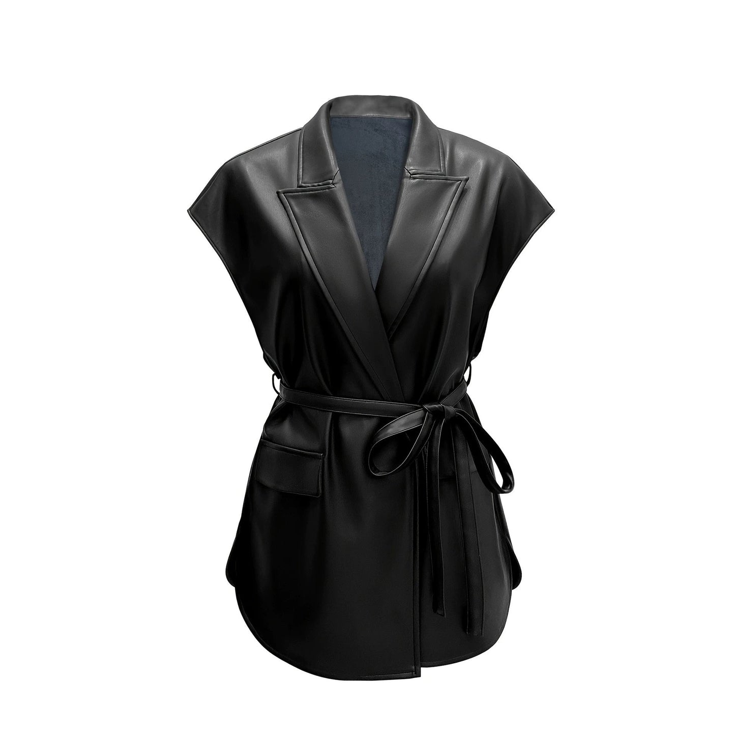 Womens Sleeveless PU Leather Vest For FallWinter Fashion Trends