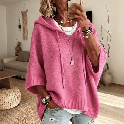 New Knitted Hooded Drawstring Sweater Sweatshirt Knit Outerwear For European And American Women For Amazon Independent Site 2026