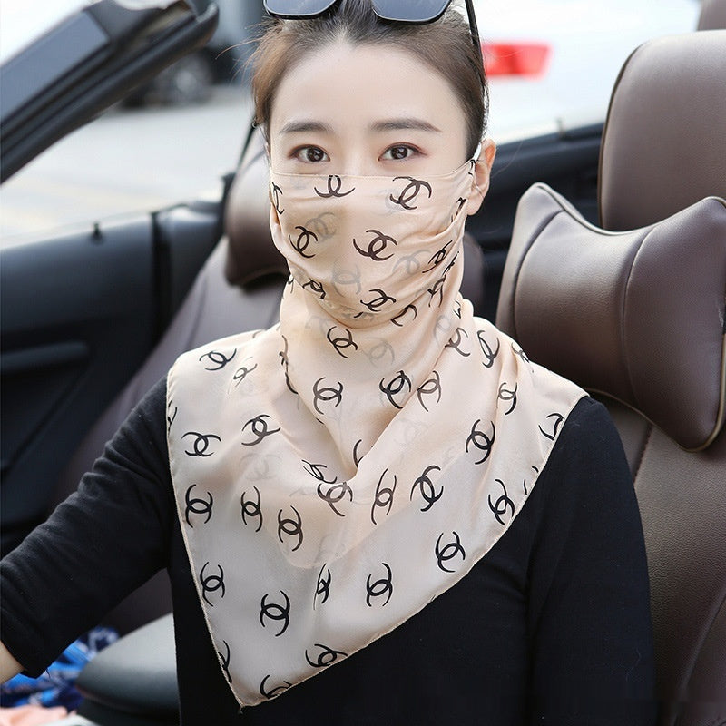 Silk Mask Breathable Neck-Covering Skin-Caring Veil For Women