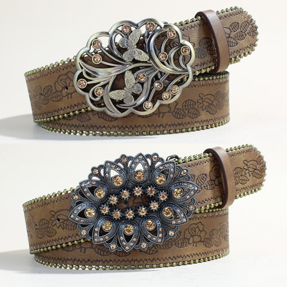 Casual Fashion Youth Leather Belt With A Snap Buckle Punk Style